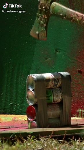 This exploding spray paint artwork would definitely fetch $1million at auction. #SlowMo #SlowMoGuys #ArtTikTok #SprayPaint