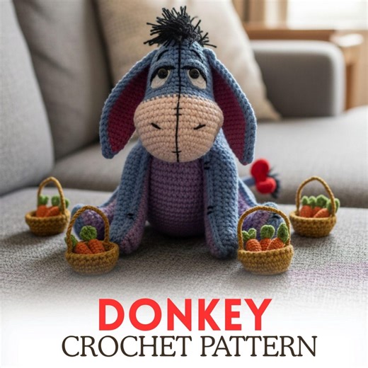 Eeyore Crochet Pattern | Donkey Amigurumi Pattern | Pdf Digital Download | Beginners Friendly | Stuffed Snuggle Toy - Etsy UK
