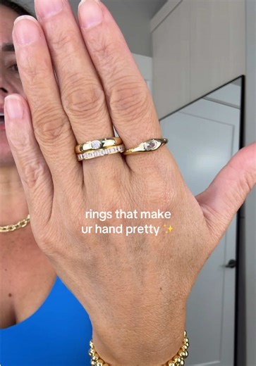 3 pc gold ring stack ✨ #ringstack #goldring #affordablejewelry #waterproofjewelry