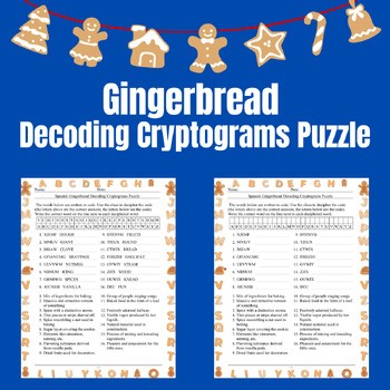 Christmas Gingerbread Decoding Puzzle | Holiday Secret Code Activity   Answer