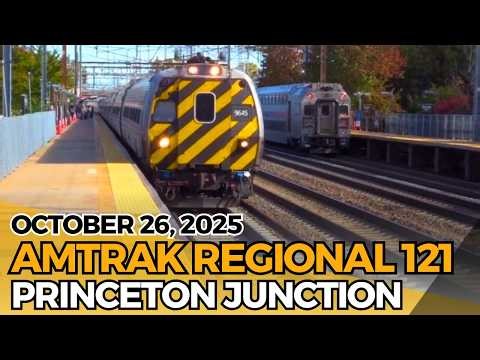 Oct 26, 2025: Amtrak Northeast Regional 121 at Princeton Jct | Metroliner Cab Car 9645