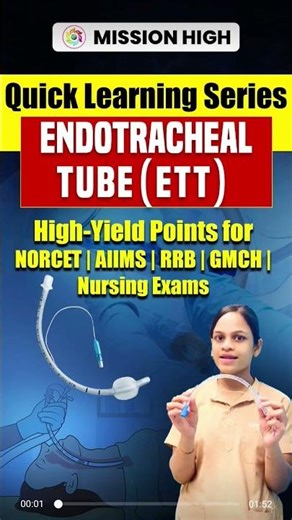Endotracheal Tube (ETT) | High-Yield Points for Nursing Exams#nursingexampreparation