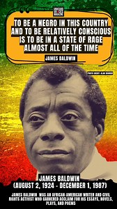#JamesBaldwin (August 2, 1924 – December 1, 1987) was an African-American writer and civil rights activist who garnered acclaim for his essays, novels, plays, and poems. #BlackHistoryMonth #blackhistory | Unheard Voices Magazine
