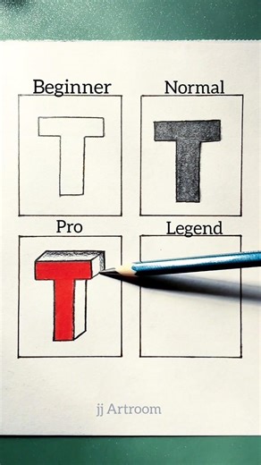 How to draw T letter 3d🤔#art #drawing #tutorial #shorts #youtubeshorts