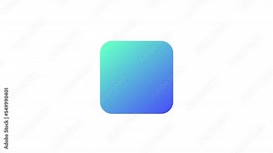 Animated full stop gradient ui icon. Multimedia player control. Seamless loop HD video with alpha channel on transparent background. Line color user interface symbol motion graphic animation