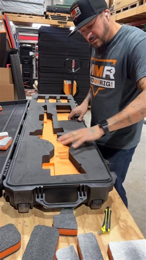 Secure-Foam by BPway on Instagram: "Making up some bougie long case inserts for @madpigcustoms • #pewpew #foaminserts #kaizeninserts #riflecase"