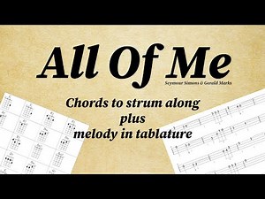 "All Of Me" jazz playalong. Strum the chords, or play the melody with tab