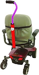 CaneTUBE® Cane Holder for Scooters, Power Chairs & Wheelchairs (Red) - Secure, Practical, Easy to Adjust Cane Holder with Nylon Straps, 2 Buckles & Rubber Collar for No Rattling