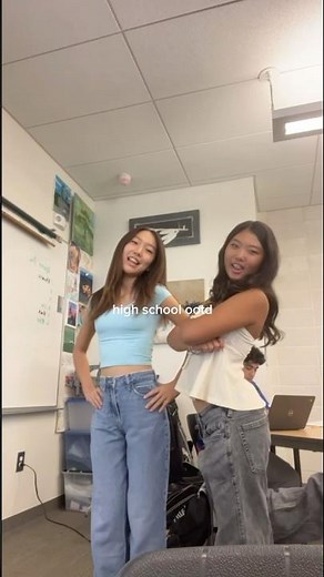 high school ootd 🩵🤍 #ootd #schoollife #Highschool #vlog #ootdvlog