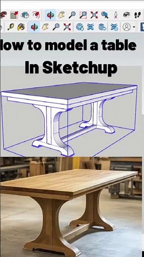 How to Model a Table In SketchUp. #woodworking #table #sketchup #model #furniture