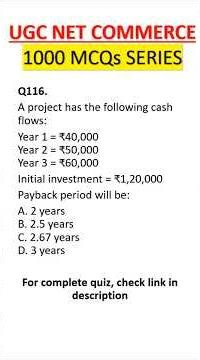 Capital Budgeting - Payback period method #financialmanagement #paybackperiod #ugcnetcommerce