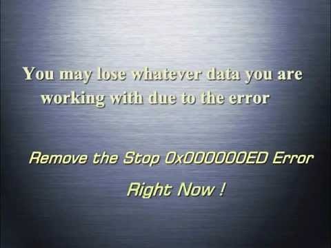 Stop 0x000000ED Error - Windows Blue Screen Stop Error Fix
