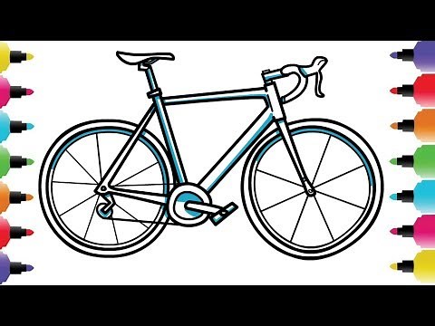 How to draw a bicycle (bike). Easy drawing tutorial for kids
