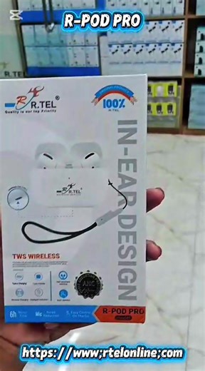 "R-POD PRO" TWS (True Wireless Stereo) wireless earbuds. Key Features:🔑 📌 TWS Wireless: Confirms they are true wireless earbuds. 📌 In-Ear Design: Indicates the style of the earbuds. 📌 Charging: Type-C Charging Supports USB-C for charging the case. 📌 Wireless Charging / Intelligent Induction: Suggests the case can be charged wirelessly. 📌 Battery Life: Up to 72 hours battery backup (likely with the charging case) 6 hours music time (for the earbuds themselves). 📌 Noise Reduction: Features 