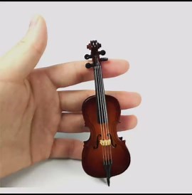 ALANO Wood Miniature Cello with Stand, Bow and Case,Mini Musical Instrument,Mini Musical Ornament with leather box (C-12-S)