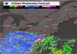 4.8K views · 54 reactions | Big question for tomorrow's storm is how far north/west it can track. Right now, strongest snow band looks to reach mid-Hudson Valley, NW CT & western MA Wed PM/Eve with totals sharply decreasing towards Capital District. But, a few miles shift in the track & totals likely change. | US National Weather Service Albany NY | Facebook