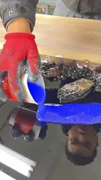 "The Perfect Balance: Ocean Waves & Solid Wood Resin Table"