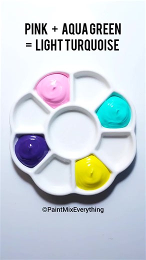 Pink, Aqua Green, Yellow and Purple Color Mixing #shorts #colors #colormixing #satisfying #asmr