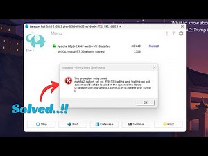 Error Apache Laragon - Httpd Exe - Entry Point Not Found | Could Not Be Located Library PHP_CURL