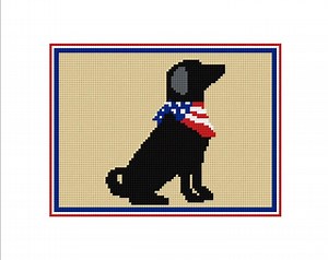 Patriotic Dog Needlepoint Kit (everything Included and Assembled) - Animal Series - Etsy