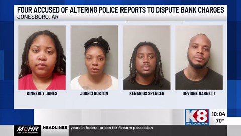Four accused of altering police reports to dispute bank charges