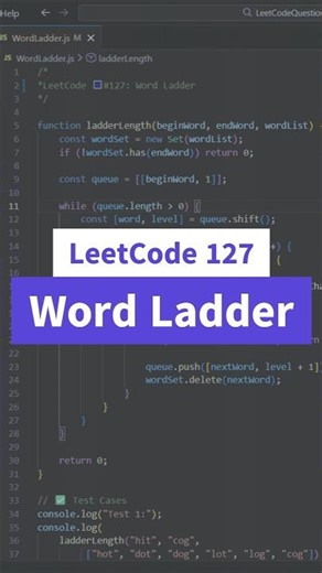 Solve LeetCode 127 Word Ladder #shorts #coding #viralshorts