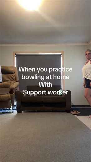 Bowling Practice at Home with Support Workers