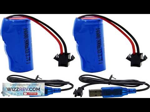 Blomiky 2 Pack 3.7V 500mAh Li ion Rechargeable Battery SM 2P Plug