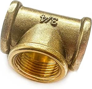 Pipe Tee 3/4 inch Female Thread Fittings Connector Brass NPT