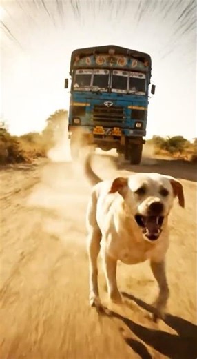 Labrador Retriever Mom Chases a Truck to Save Her Trapped Puppy