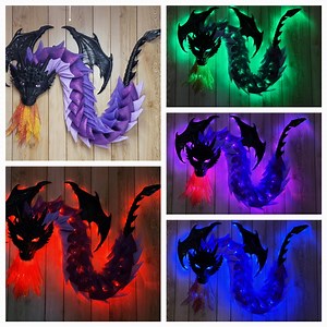 Customizable Flying Dragon Wreath, Dragon Wreath, Fire Wreath, Fantasy Wreath, Whimsical Wreath, Light up Wreath, Dragon, Fire, Fantasy - Etsy