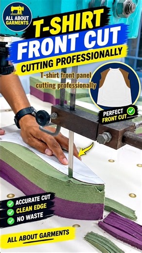 How to Cut T-Shirt Front Panel Perfectly on Band Knife Machine #shorts