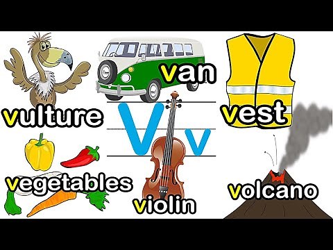 V for Van vulture/V for volcano vanilla vase/Alphabet Adventures with V/V letter/V words/Kids World