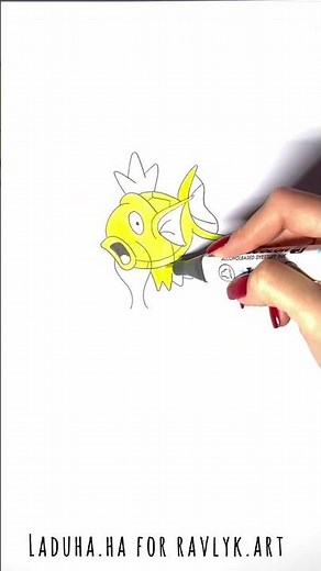 🐟 Magikarp from Pokémon 🌊 Water-Type Drawing Tutorial 🎨💫 #shorts #drawing #RavlykArt