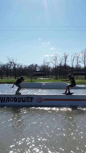 The cable is lookin’ niiiiice this year🤩 Cable ops Layne and Colton testing the waters before our cable opens April 13th, come see what they’ve been up to all winter! | Waco Surf