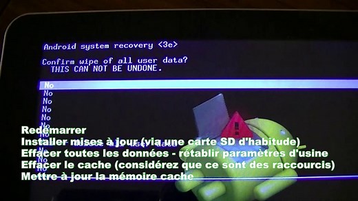 Tablette Android : Comment formater ( ou faire restauration d'usine )