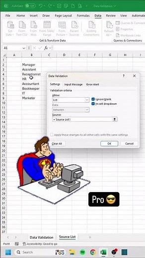 Data validation in Excel ‼️