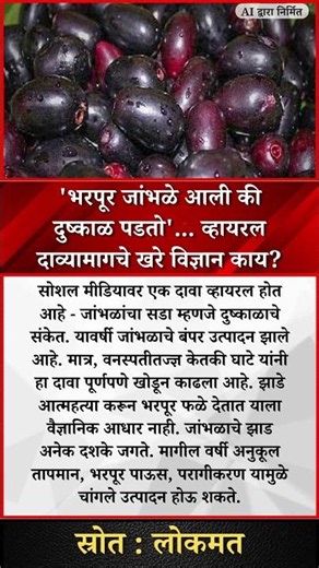 'भरपूर जांभळे आली की दुष्काळ पडतो'... व्हायरल दाव्यामागचे खरे विज्ञान काय?