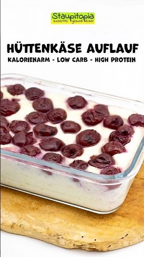 Süßer Hüttenkäse Auflauf 🍒✨ Low Carb High Protein Dessert Rezept