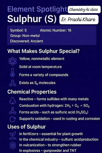 Element Spotlight: Sulphur (S)|Allotropes, Properties & Uses |Chemistry Ki Class by Er. Prachi Khare