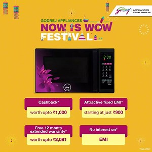 159 reactions · 70 shares | A perfect companion for your journey towards good health, the Godrej convection microwave oven comes equipped with Dual Grill Technology and a host of healthy cooking modes. Now available with jaw-dropping offers. Make the most of it because #NowIsWow! Know more: bit.ly/Godrej_MWO_ | Godrej Appliances | Facebook