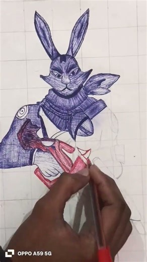 blue Bani bandal ka drawing