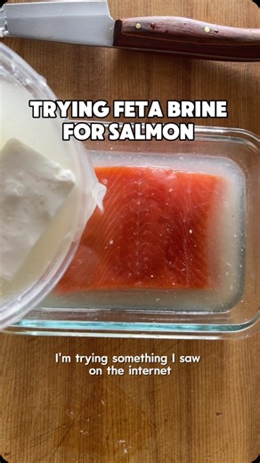 10K views · 59 reactions | Is feta brine the secret to perfectly cooked salmon?  After a 10-min soak in salty, dodonis feta brine, this fillet of Alaskan sockeye stayed incredibly juicy as it baked alongside a Mediterranean-inspired medley of feta, tomatoes, and olives. This was such a fun and successful use of a readymade ingredient. Would you try brining fish in feta brine? #alaskansalmon #sockeyesalmon #fetabrine #fishmarinades #cookinghacks | Wild Alaskan Company | Facebook