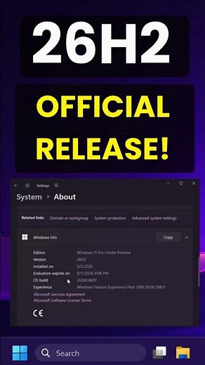 Windows 11 26H2 Official Release – New Update, Features & Details