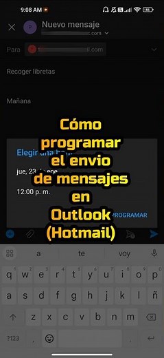 Cómo programar el envió de mensajes en Outlook (Hotmail) #shorts #outlook #hotmail