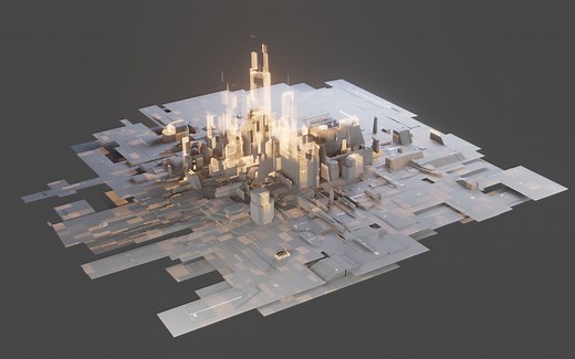 （Blender）全息图/扫描shader 动态材质场景演示