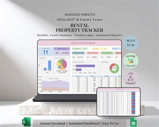 Rental Property Tracker Spreadsheet: Excel & Google Sheets (digital Download) - Etsy