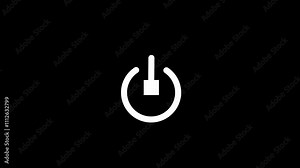 power button turning on and off ,looping animation. Computer and laptop power on and off icon animated video