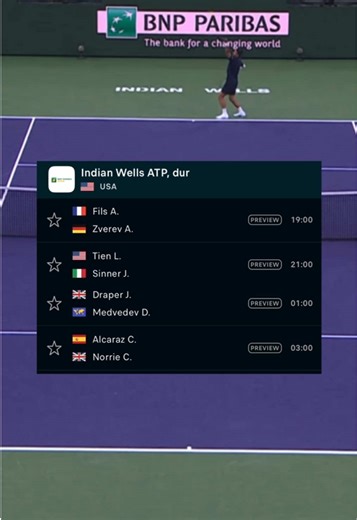Direction les 1/4 à Indian Wells 🎾 #indianwells #alcaraz #sinner #fils #analysis
