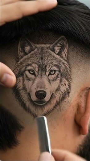 Hyper-Realistic Wolf Face Haircut | Insane Barber Art Transformation #haircare #hairstyle #hairvideo